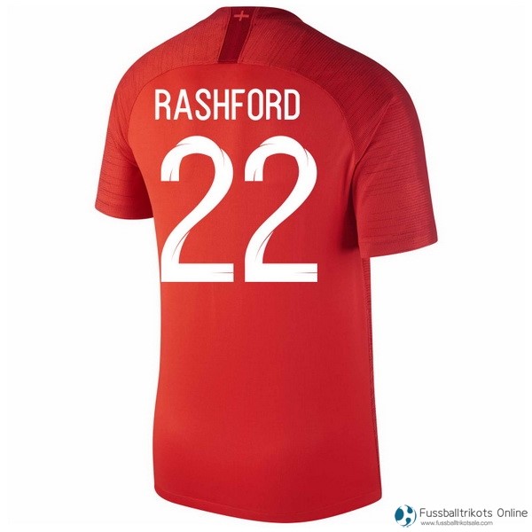 England Trikot Auswarts Rashford 2018 Rote Fussballtrikots Günstig